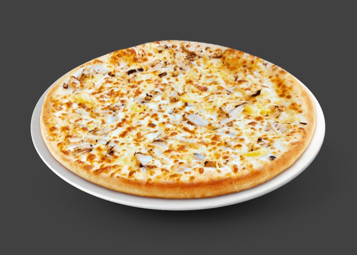 Crme frache, double mozzarella, tenders, oignons. 