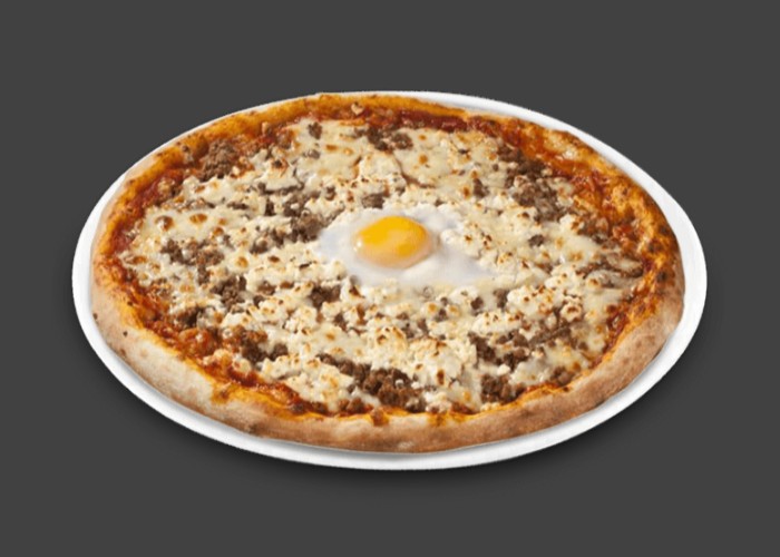 Tomate, double fromage, viande hache, oignons, oeuf.