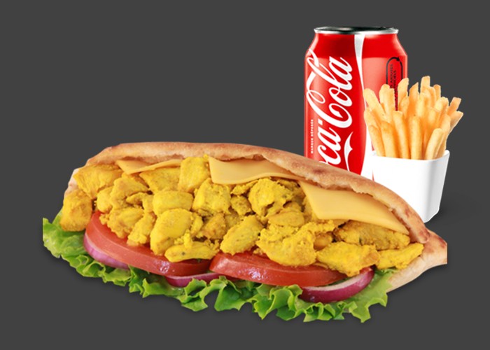 + Frites<br>
+ 1 Sauce au choix<br>
+ 1 Pain au choix<br> 
+ 1 Boisson 33cl au choix.