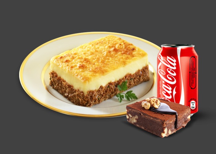 Gratin ou hachis parmentier<br>
+ 1 Dessert au choix<br>
+ 1 Boisson 33cl au choix.