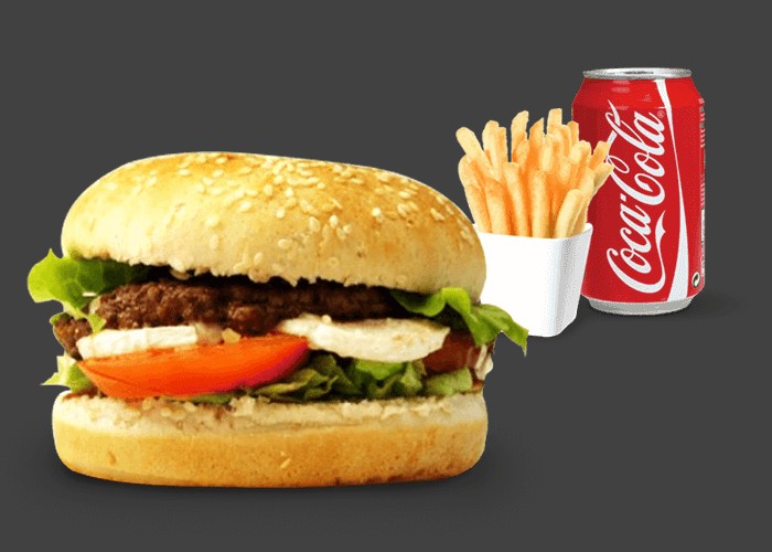 + Frites<br>
+ 1 Boisson 33cl au choix.