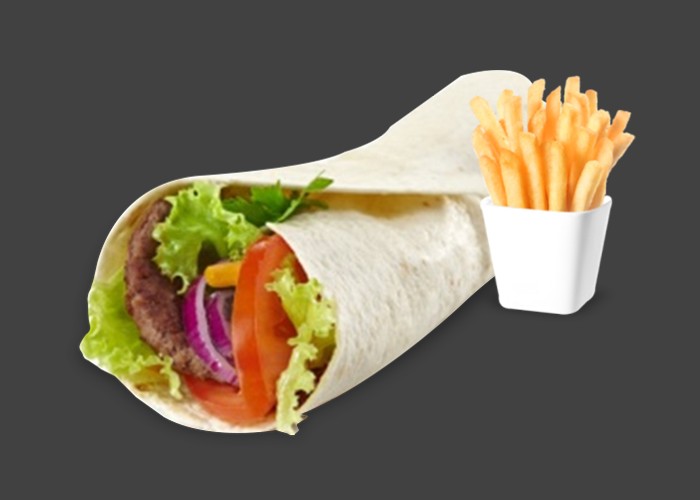 Salade, tomates, steak<br>
+ Frites<br>
+ 1 Sauce au choix.